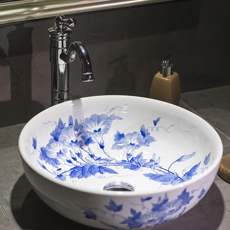 China Artistic Handmade Art wash basin Ceramic Counter Top Wash Basin Bathroom Sinks blue and white ceramics wash basin
China Artistic Handmade Art wash basin Ceramic Counter Top Wash Basin Bathroom Sinks blue and white ceramics wash basin