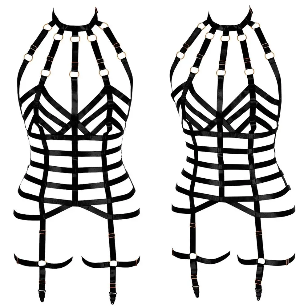 Body Harness Bondage Full Set Black Women Sexy Lingerie Goth Top Harness Bra Metal Ring Stockings Garter Belt Leg Cage Party
Body Harness Bondage Full Set Black Women Sexy Lingerie Goth Top Harness Bra Metal Ring Stockings Garter Belt Leg Cage Party