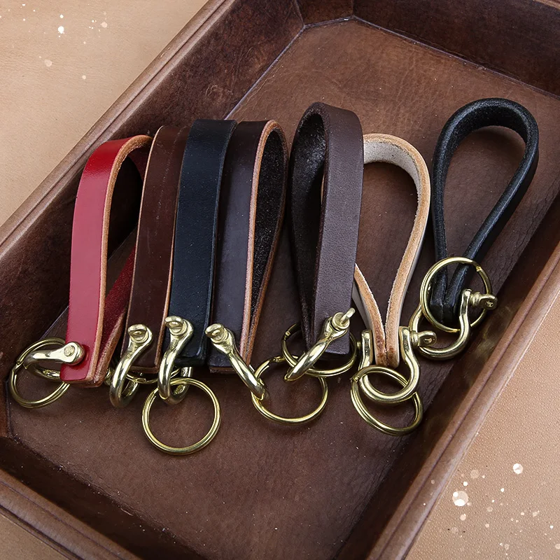 Handmade Genuine Leather Keychain Solid Brass For Men and Women Car Keychain Wallet Pocket Waist Holder Keyrings
Handmade Genuine Leather Keychain Solid Brass For Men and Women Car Keychain Wallet Pocket Waist Holder Keyrings