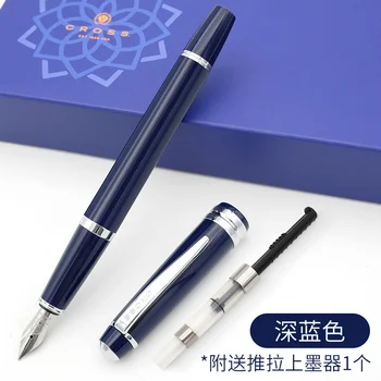 CROSS Ink Pen Fountain Pen The Blue Lotus Pen Gift Box Stainless Steel Nib School Office Writing Supplies Pen