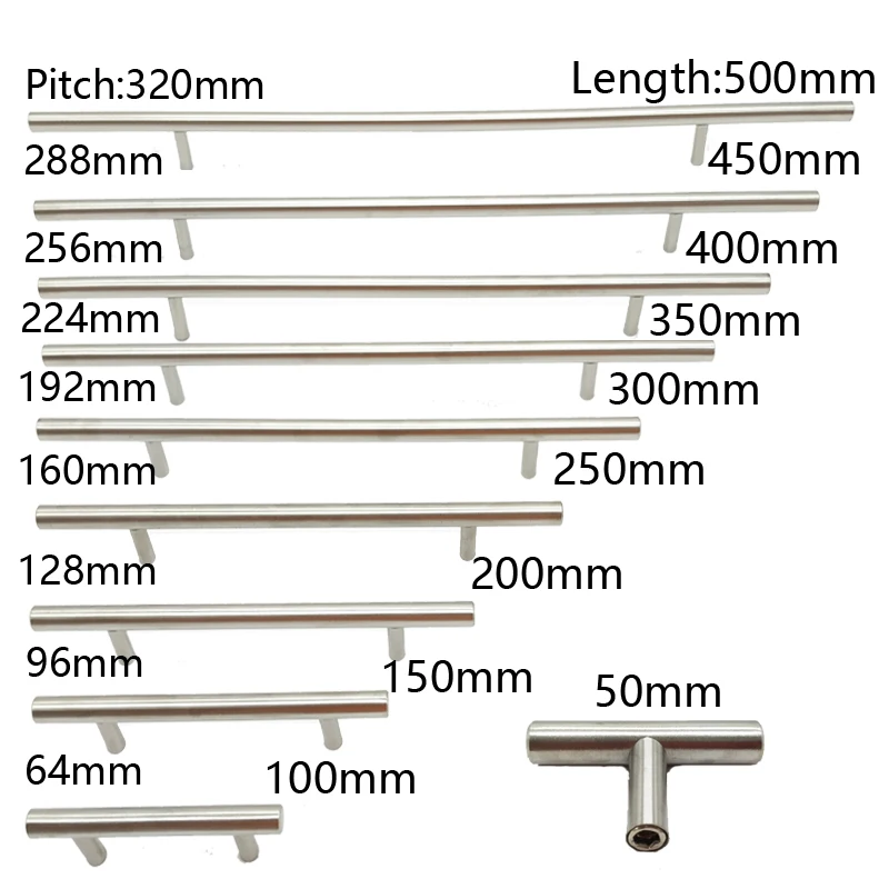 50mm-500mm Stainless Steel Kitchen Door Cabinet T Bar Handle Pull Knob cabinet knobs furniture handle cupboard drawer handle
50mm-500mm Stainless Steel Kitchen Door Cabinet T Bar Handle Pull Knob cabinet knobs furniture handle cupboard drawer handle