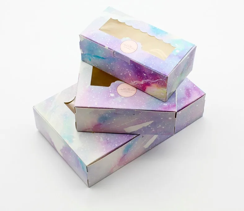3 Size Galaxy Paper Gift Box Packaging Window Star Party Wedding Gift Candy Box Food Cupcake Cardboard 100pcs/lot
3 Size Galaxy Paper Gift Box Packaging Window Star Party Wedding Gift Candy Box Food Cupcake Cardboard 100pcs/lot