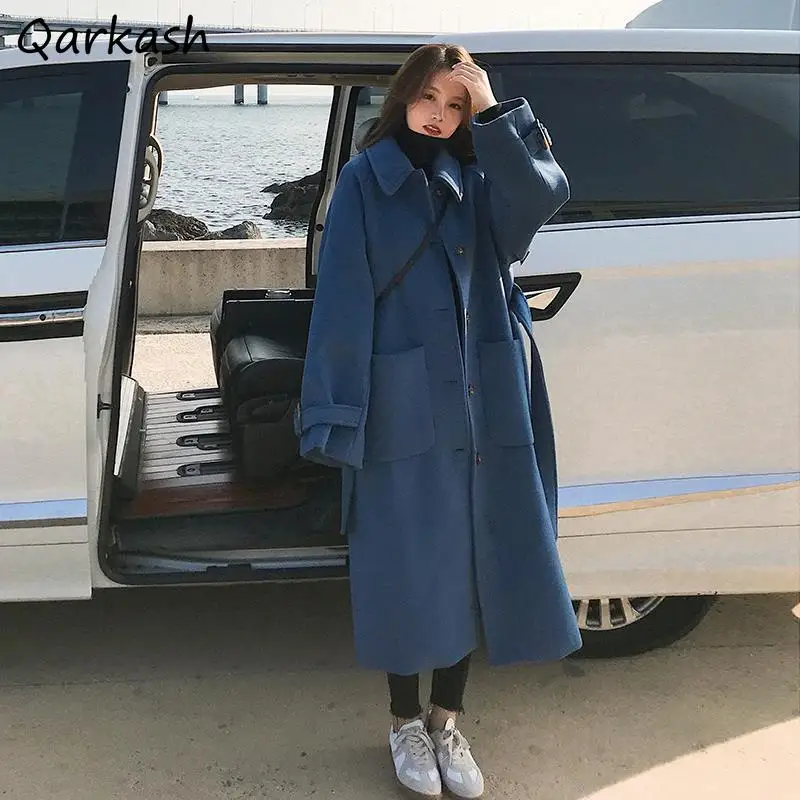 Wool Women Long Street Style Korean Version Temperament Fashion Solid Cozy Soft Ladies Outwear Autumn Clothing Sashes Design Fit
Wool Women Long Street Style Korean Version Temperament Fashion Solid Cozy Soft Ladies Outwear Autumn Clothing Sashes Design Fit