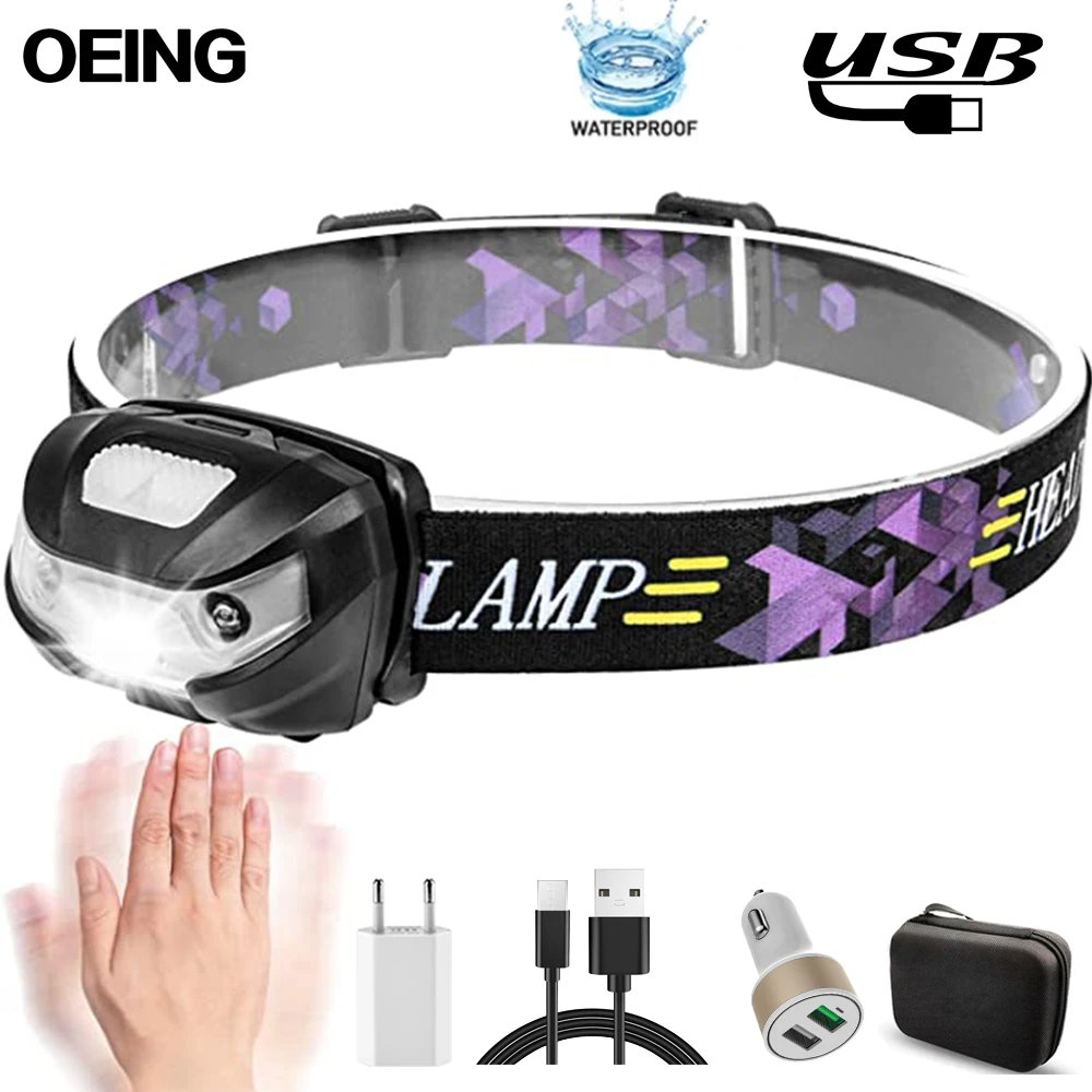 USB Rechargeable LED Headlamp Super Bright Flashlight with Motion Sensor Switch, 3 Lighting Modes, for Running, Camping, Hiking
USB Rechargeable LED Headlamp Super Bright Flashlight with Motion Sensor Switch, 3 Lighting Modes, for Running, Camping, Hiking
