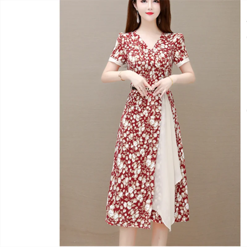 Beach Red Print Mini Dress Women Summer New Fashion Short Sleeve V-neck Loose Dresses Elegant Boho Party Vestidos
Beach Red Print Mini Dress Women Summer New Fashion Short Sleeve V-neck Loose Dresses Elegant Boho Party Vestidos