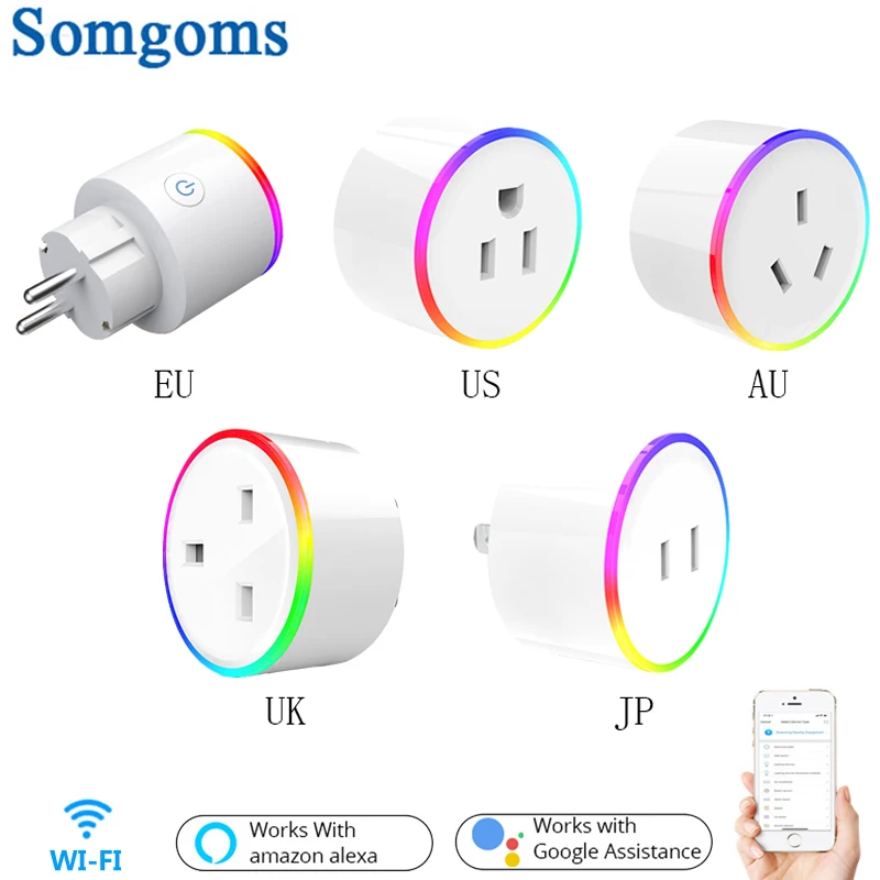 EU US UK AU Wifi Smart Home Outlet Plug Socket Tuya APP Voice Remote Control RGB Wireless Power Socket Support Alexa Google Home
EU US UK AU Wifi Smart Home Outlet Plug Socket Tuya APP Voice Remote Control RGB Wireless Power Socket Support Alexa Google Home