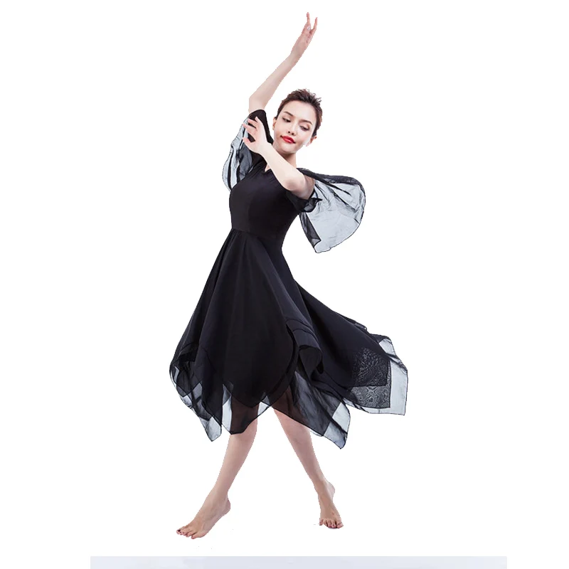 Adult Lyrical Dress Parties Contemporary Dance Dress Performance Classic Black Ballet Dress Long Modern Woman Dance Costume
Adult Lyrical Dress Parties Contemporary Dance Dress Performance Classic Black Ballet Dress Long Modern Woman Dance Costume