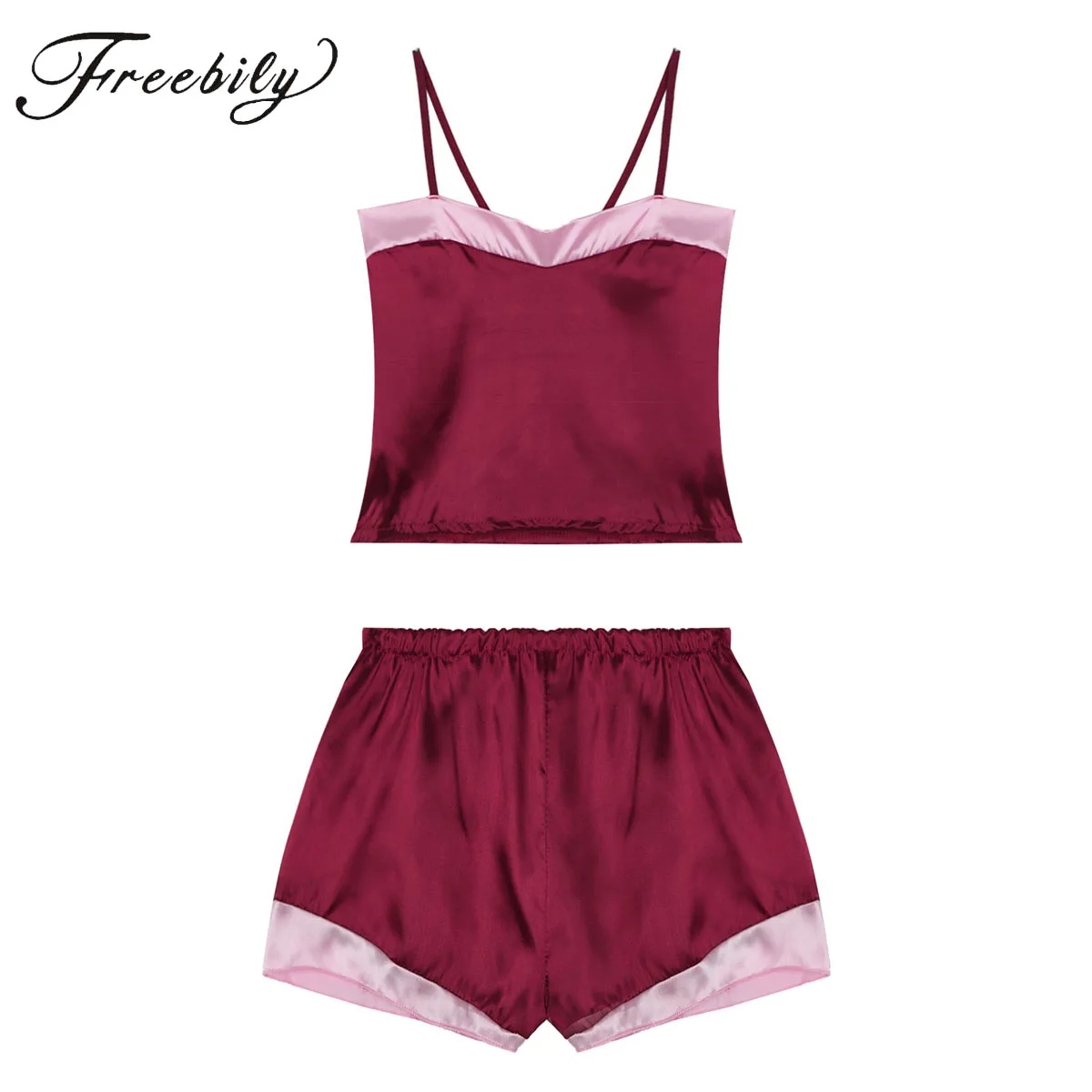 Satin Pajamas Womens Soft Sleepwear Sexy Lingerie Silk Cami Shorts Set Nightwear Two-piece Camisole Loungewear
Satin Pajamas Womens Soft Sleepwear Sexy Lingerie Silk Cami Shorts Set Nightwear Two-piece Camisole Loungewear