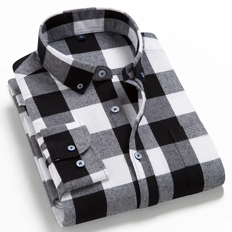 Men's Long Sleeve Flannel Plaid Shirt 100% Cotton Spring Festival Autumn Soft Comfortable Men Social Shirt Retro Casual clothing
Men's Long Sleeve Flannel Plaid Shirt 100% Cotton Spring Festival Autumn Soft Comfortable Men Social Shirt Retro Casual clothing