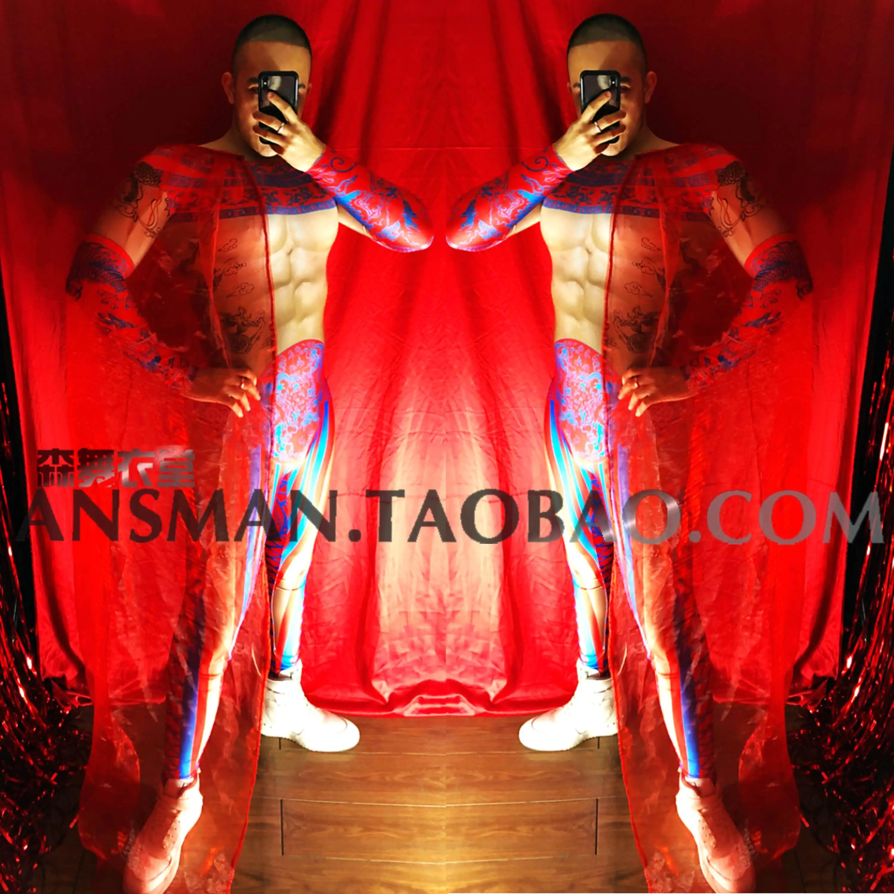 Bar nightclub male singer DS GOGO 3D fake muscle Chinese style New Year robe cloak party costume
Bar nightclub male singer DS GOGO 3D fake muscle Chinese style New Year robe cloak party costume