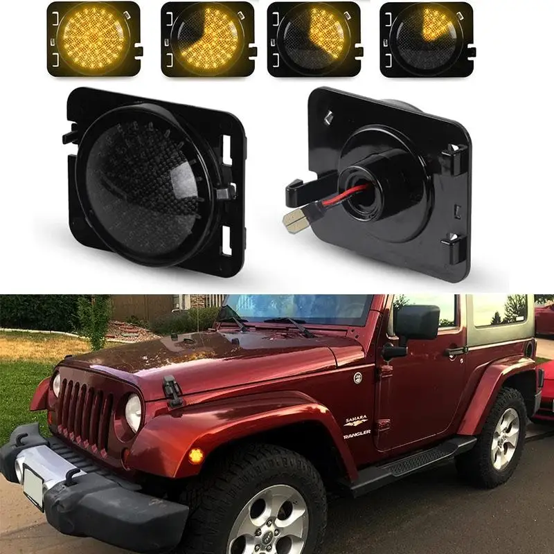 Front Fender LED Side Marker Lights Smoke Lens Dynamic For 2007 2008 2009 2010 2011 2012 2013 2014 2015-2018 Jeep Wrangler JK
Front Fender LED Side Marker Lights Smoke Lens Dynamic For 2007 2008 2009 2010 2011 2012 2013 2014 2015-2018 Jeep Wrangler JK