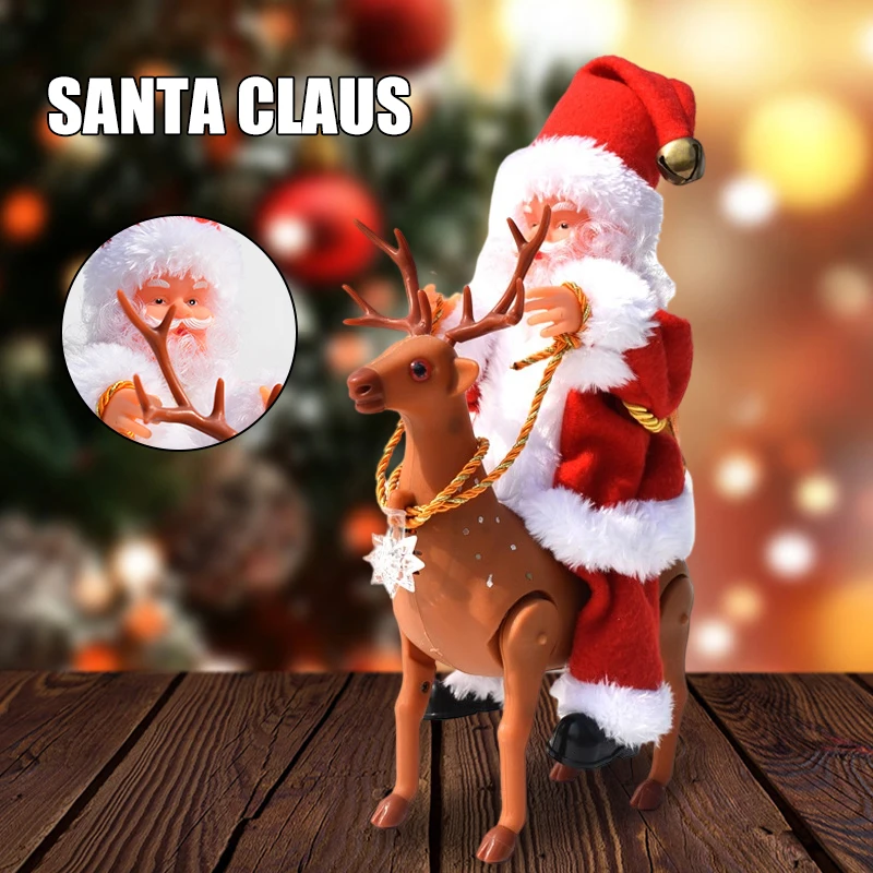 Electric Santa Claus Riding Deer Doll Toy Xmas with Music Creative New Year Christmas Decoration Kid Gift Christmas Decoration
Electric Santa Claus Riding Deer Doll Toy Xmas with Music Creative New Year Christmas Decoration Kid Gift Christmas Decoration