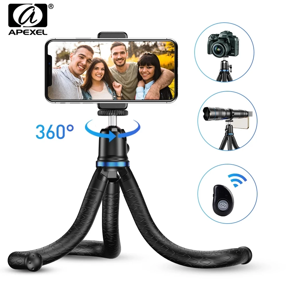 Штатив APEXEL jjj10 для телефона, Гибкий штатив-Осьминог для телефона, SLR, DSLR, камеры, штатив, держатель телефона, подставка с зажимом и вращением на 360 градусов для съемки
Штатив APEXEL jjj10 для телефона, Гибкий штатив-Осьминог для телефона, SLR, DSLR, камеры, штатив, держатель телефона, подставка с зажимом и вращением на 360 градусов для съемки