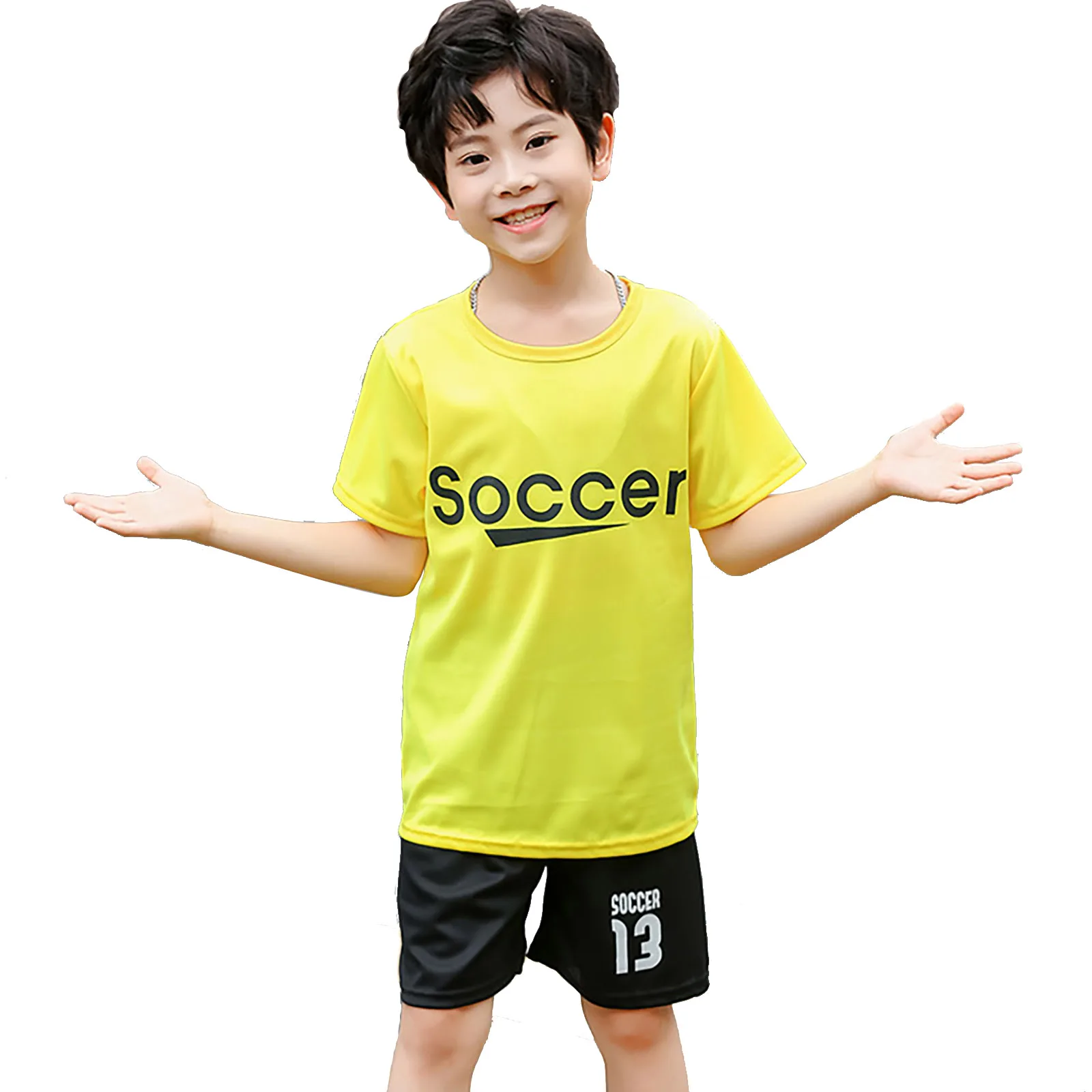 Summer Casual Sportswear Kids Boys Sport Suit Breathable Basketball Soccer Tracksuit Running Set Short Sleeve T-shirt and Shorts
Summer Casual Sportswear Kids Boys Sport Suit Breathable Basketball Soccer Tracksuit Running Set Short Sleeve T-shirt and Shorts