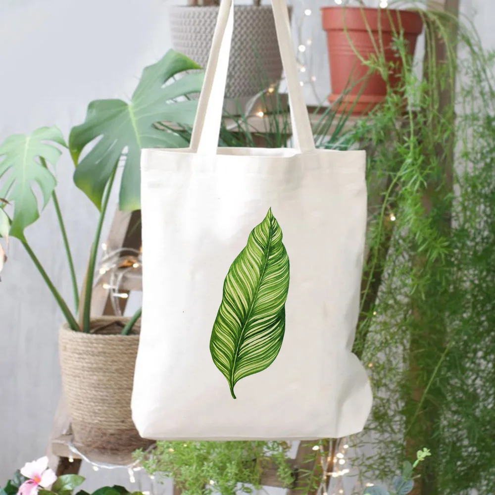 Women Canvas Shoulder Book Bags Female Eco Handbag Tote Shopper Reusable Foldable Storage Bag Banana Leaf Printed Shopping Bags
Women Canvas Shoulder Book Bags Female Eco Handbag Tote Shopper Reusable Foldable Storage Bag Banana Leaf Printed Shopping Bags