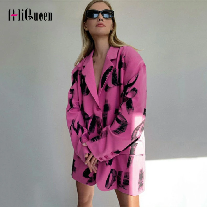 Korean Woman Blazer Jacket Letter Printing Notched Loose Double Breasted Long Sleeve Casual Suit Autumn Women Blazers Coats
Korean Woman Blazer Jacket Letter Printing Notched Loose Double Breasted Long Sleeve Casual Suit Autumn Women Blazers Coats