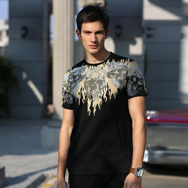 AlexPlein Skulls Rhinestones Crystal T Shirt Cotton Men Clothing Fashion 2022 Summer Streetwear Funny Round Neck Short Sleeve
AlexPlein Skulls Rhinestones Crystal T Shirt Cotton Men Clothing Fashion 2022 Summer Streetwear Funny Round Neck Short Sleeve