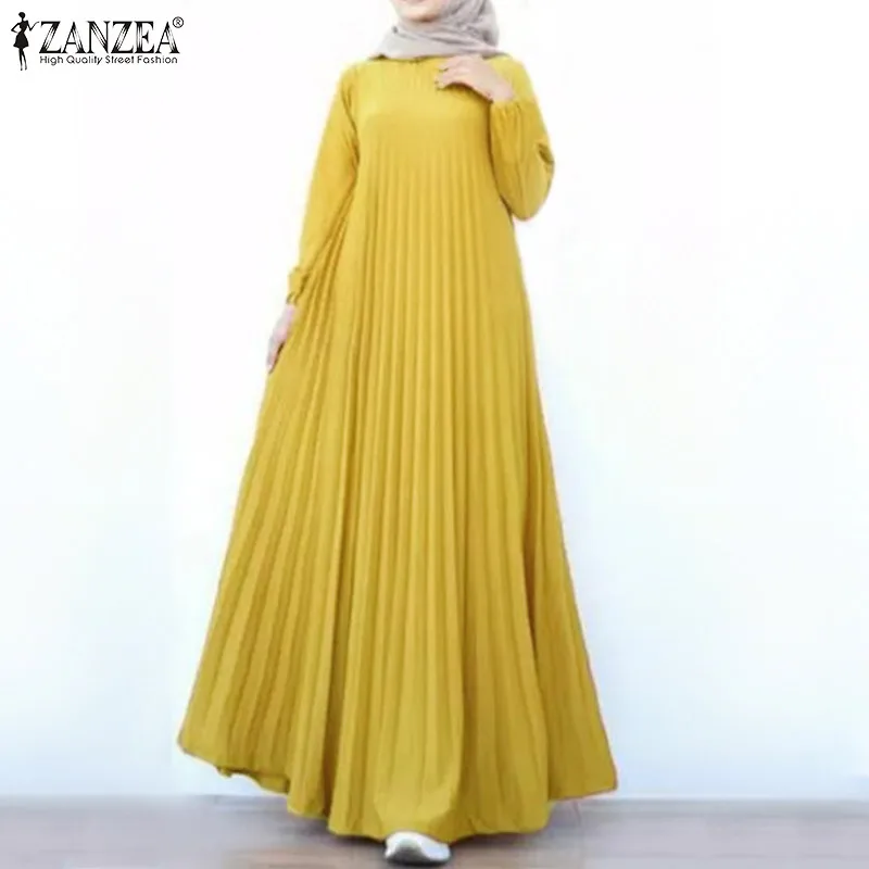 ZANZEA Women Muslim Abaya Dubai Long Sleeve Autumn Dress Elegant Prom Gown Maxi Dress Fashion A Line Robe Femme Islam Clothing
ZANZEA Women Muslim Abaya Dubai Long Sleeve Autumn Dress Elegant Prom Gown Maxi Dress Fashion A Line Robe Femme Islam Clothing