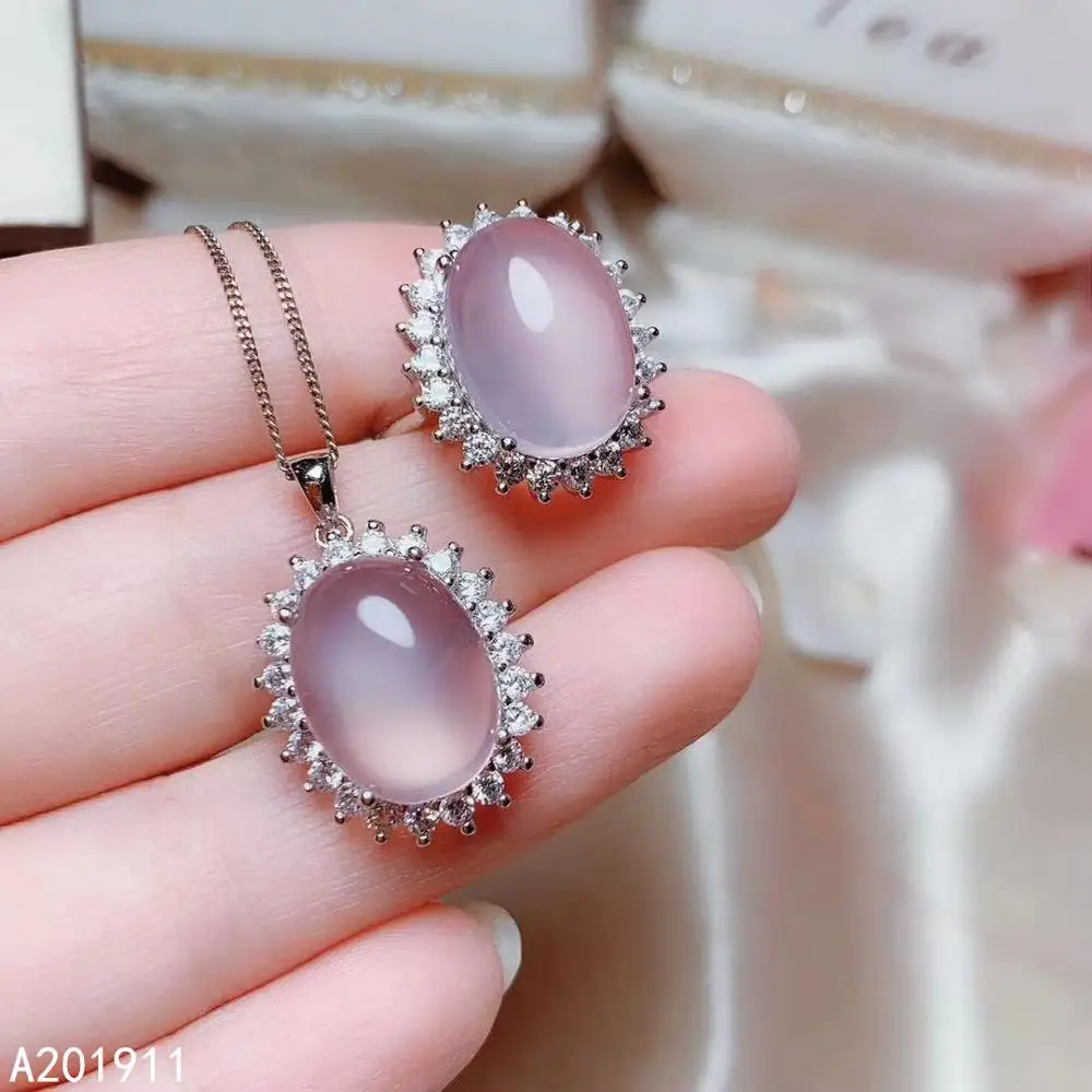 KJJEAXCMY fine jewelry natural Rose Quartz 925 sterling silver women pendant necklace chain ring set support test beautiful
KJJEAXCMY fine jewelry natural Rose Quartz 925 sterling silver women pendant necklace chain ring set support test beautiful
