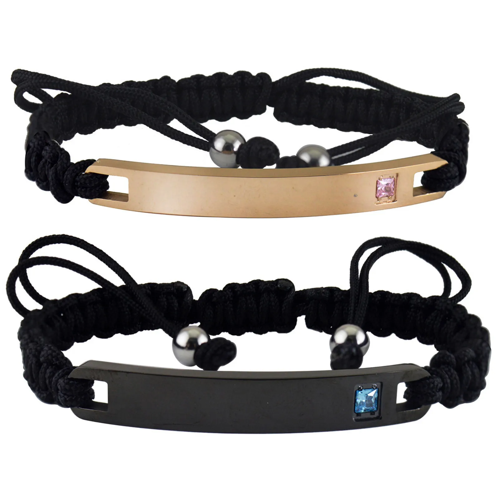 Trendy Adjustable Titanium Stainless Steel Couple Bracelets with Red Blue Zircon Simple Design Friends Lovers Handchain
Trendy Adjustable Titanium Stainless Steel Couple Bracelets with Red Blue Zircon Simple Design Friends Lovers Handchain