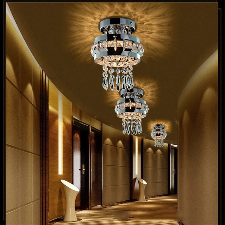 Metal Round Simple Light Luxury K9 Crystal Ceiling Chandelier Lighting Fixture LED E27 Lamp Shade for Bedroom Aisle Porch
Metal Round Simple Light Luxury K9 Crystal Ceiling Chandelier Lighting Fixture LED E27 Lamp Shade for Bedroom Aisle Porch