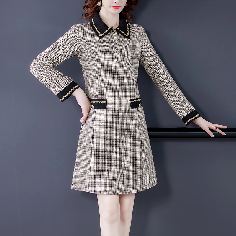 Осенне-зимнее хлопковое модное мини-платье с рисунком «гусиные лапки», женское корейское офисное облегающее платье, Элегантное повседневное шерстяное платье 2024
Осенне-зимнее хлопковое модное мини-платье с рисунком «гусиные лапки», женское корейское офисное облегающее платье, Элегантное повседневное шерстяное платье 2024