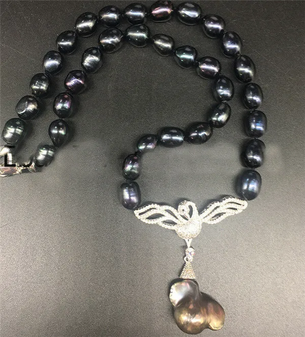 HABITOO Luxury 9-10mm Natural Black Baroque Kasumi Pearl silver Cubic Zircon Swan Pendant Necklace Jewelry for Women Daily Wear
HABITOO Luxury 9-10mm Natural Black Baroque Kasumi Pearl silver Cubic Zircon Swan Pendant Necklace Jewelry for Women Daily Wear
