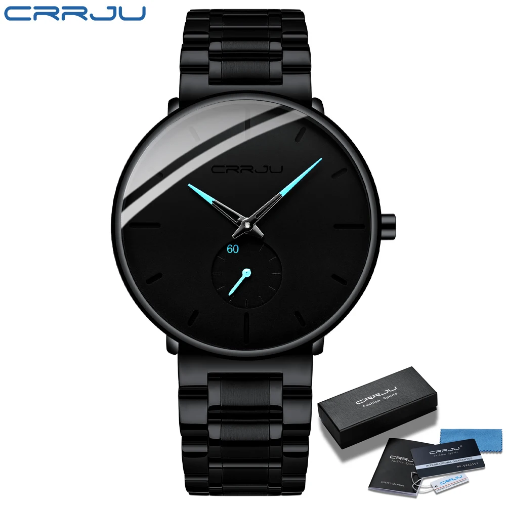 Men Stainless Steel Watches CRRJU Men's Fashion Luxury Minimalist Wrist Watch Waterproof Sport Watch for Men Relogio Masculino
Men Stainless Steel Watches CRRJU Men's Fashion Luxury Minimalist Wrist Watch Waterproof Sport Watch for Men Relogio Masculino