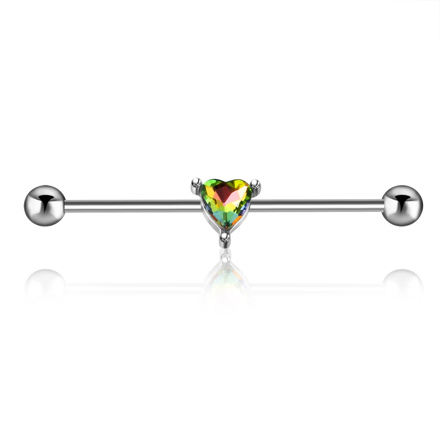 TIANCIFBYJS Heart Rainbow Zircon Stainless Steel Helix Earring Industrial Barbell Body Piercing 14 Gauge 38mm 50pcs Cartilage
TIANCIFBYJS Heart Rainbow Zircon Stainless Steel Helix Earring Industrial Barbell Body Piercing 14 Gauge 38mm 50pcs Cartilage