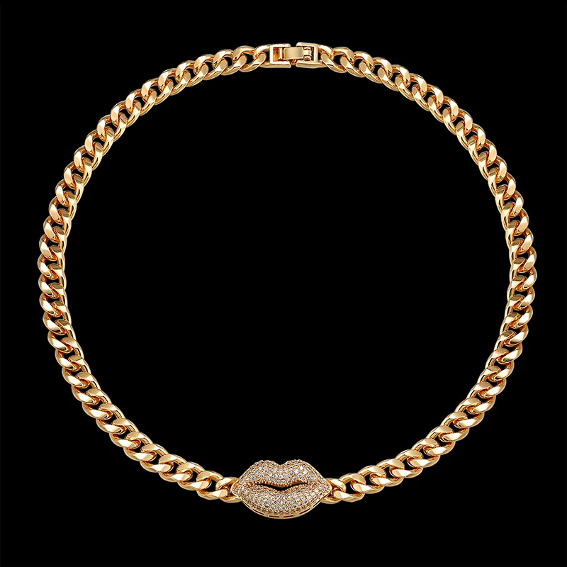 Vankeliif Simple copper chain zircon micro-inlaid lip shape chokers necklace classic female party fashion jewelry best gift
Vankeliif Simple copper chain zircon micro-inlaid lip shape chokers necklace classic female party fashion jewelry best gift