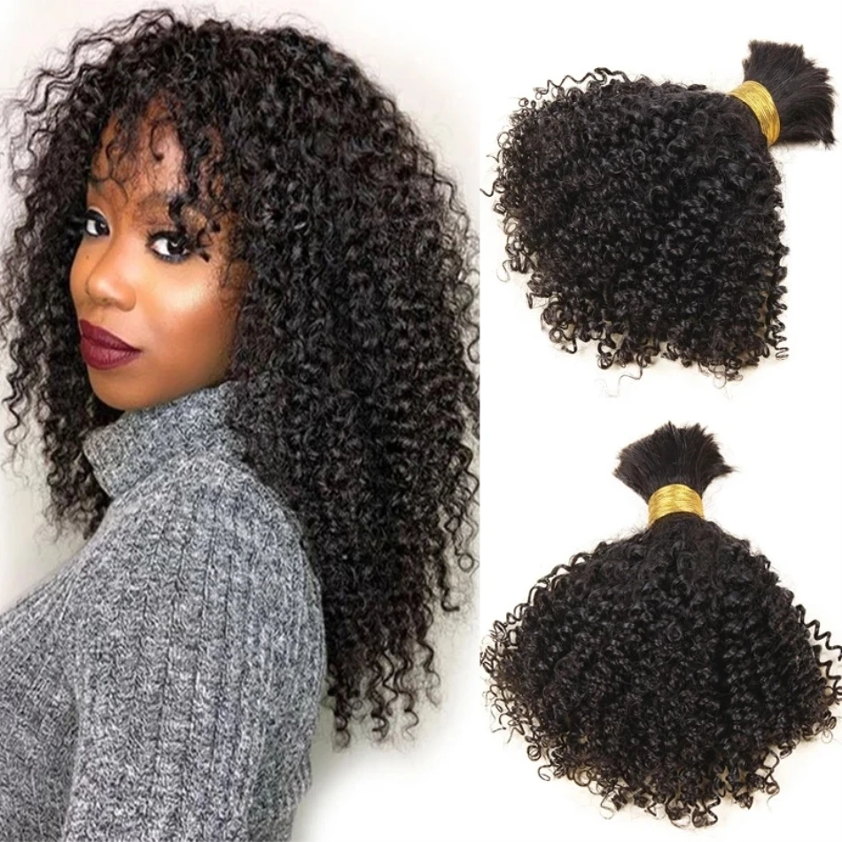 Kinky Curly Human Hair Bulk for Braiding Women's Monoglian Remy Human Hair Extension no Weft Hair Bundles Natural Black
Kinky Curly Human Hair Bulk for Braiding Women's Monoglian Remy Human Hair Extension no Weft Hair Bundles Natural Black