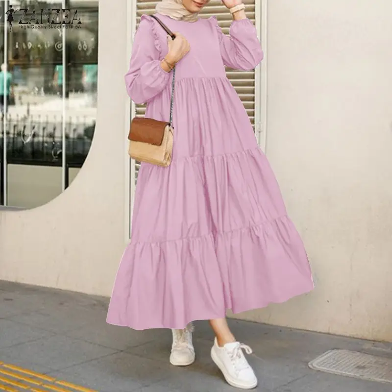 ZANZEA Long Sleeve Muslim Dresses Women Spring Dress Vintage Ruffles Dress Casual Abaya Hijab Dresses Vestido Long Maxi Dresses
ZANZEA Long Sleeve Muslim Dresses Women Spring Dress Vintage Ruffles Dress Casual Abaya Hijab Dresses Vestido Long Maxi Dresses