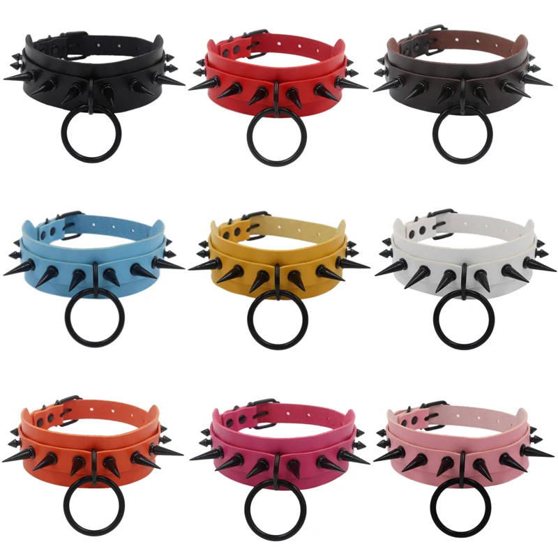 New Punk Spike Goth Choker Necklaces Women Collar Neck Studded Rivet Black Pu Leather Women Men Necklace Chocker Bondage Jewelry
New Punk Spike Goth Choker Necklaces Women Collar Neck Studded Rivet Black Pu Leather Women Men Necklace Chocker Bondage Jewelry