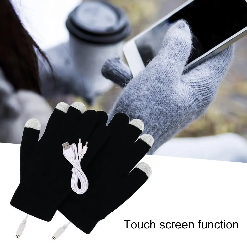 1 Pair Winter Heated Gloves USB Powered USB Powered Electric TouchES Screen Knitted Fabric Keep Warm Gloves Sports Accessory
1 Pair Winter Heated Gloves USB Powered USB Powered Electric TouchES Screen Knitted Fabric Keep Warm Gloves Sports Accessory