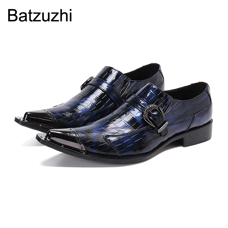 Batzuzhi Handsome Men's Shoes Luxury Handmade Leather Dress Shoes Men Pointed Metal Toe Blue Business and Party Zapatos Hombre
Batzuzhi Handsome Men's Shoes Luxury Handmade Leather Dress Shoes Men Pointed Metal Toe Blue Business and Party Zapatos Hombre