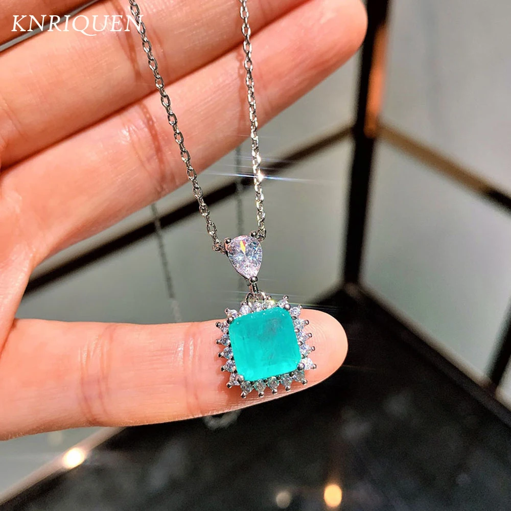 2022 Trend Vintage 9*9mm Paraiba Tourmaline Gemstone Pendant Necklace High Carbon Diamond Fine Jewelry Women's Accessories Gift
2022 Trend Vintage 9*9mm Paraiba Tourmaline Gemstone Pendant Necklace High Carbon Diamond Fine Jewelry Women's Accessories Gift