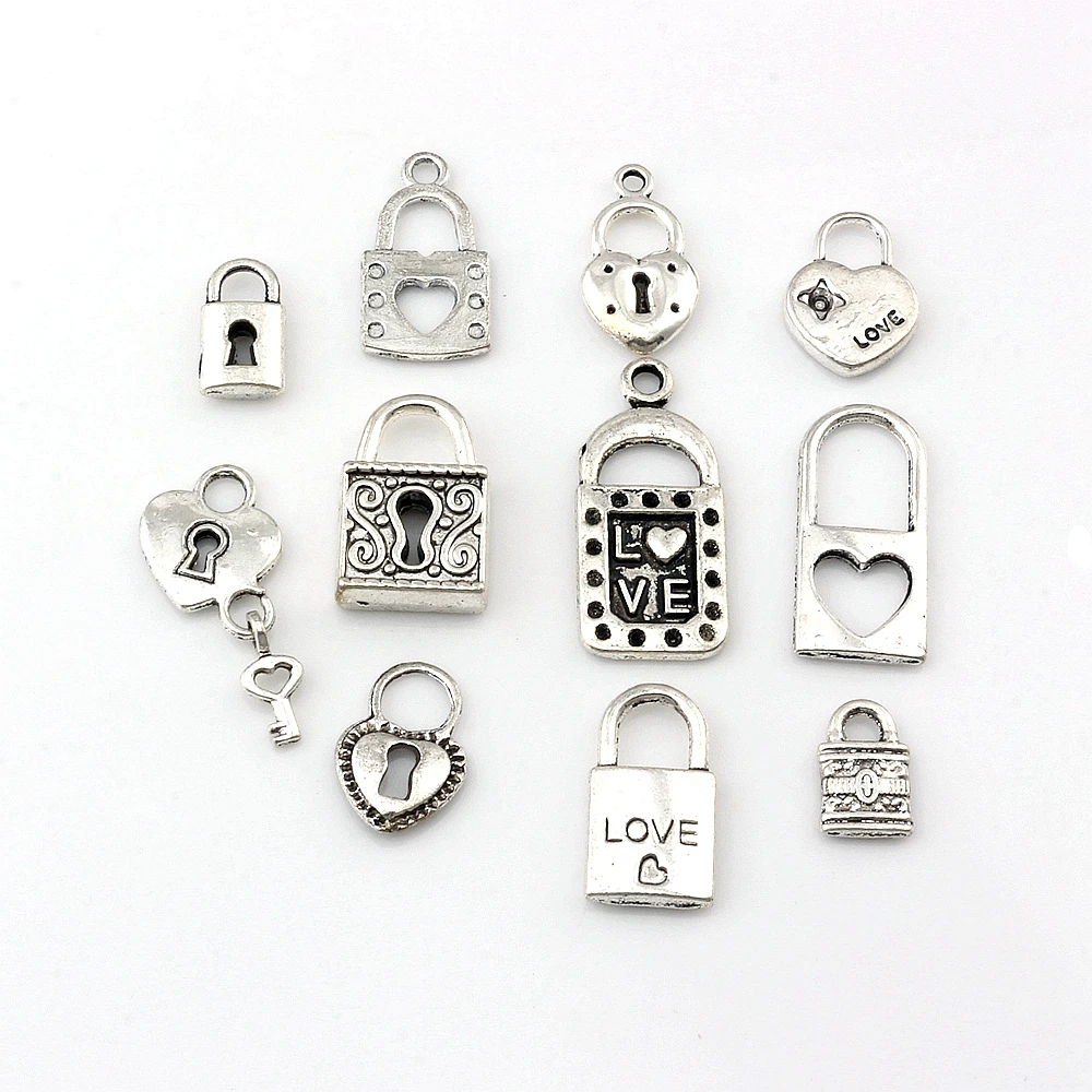 110Pcs Alloy Mix Lock Charms Pendants For Jewelry Making Bracelet Necklace DIY Accessories 11 Style A-658
110Pcs Alloy Mix Lock Charms Pendants For Jewelry Making Bracelet Necklace DIY Accessories 11 Style A-658