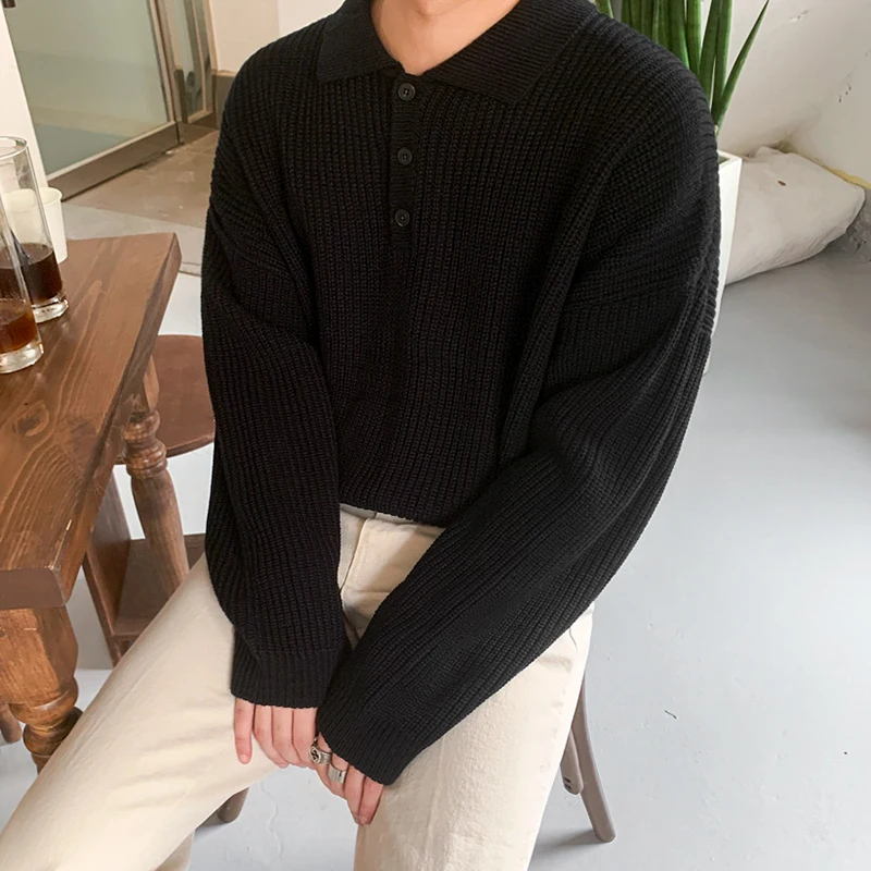 Korean version of the lapel sweater men's fall/winter thick loose sweater all-match casual hedging polo sweater tide
Korean version of the lapel sweater men's fall/winter thick loose sweater all-match casual hedging polo sweater tide