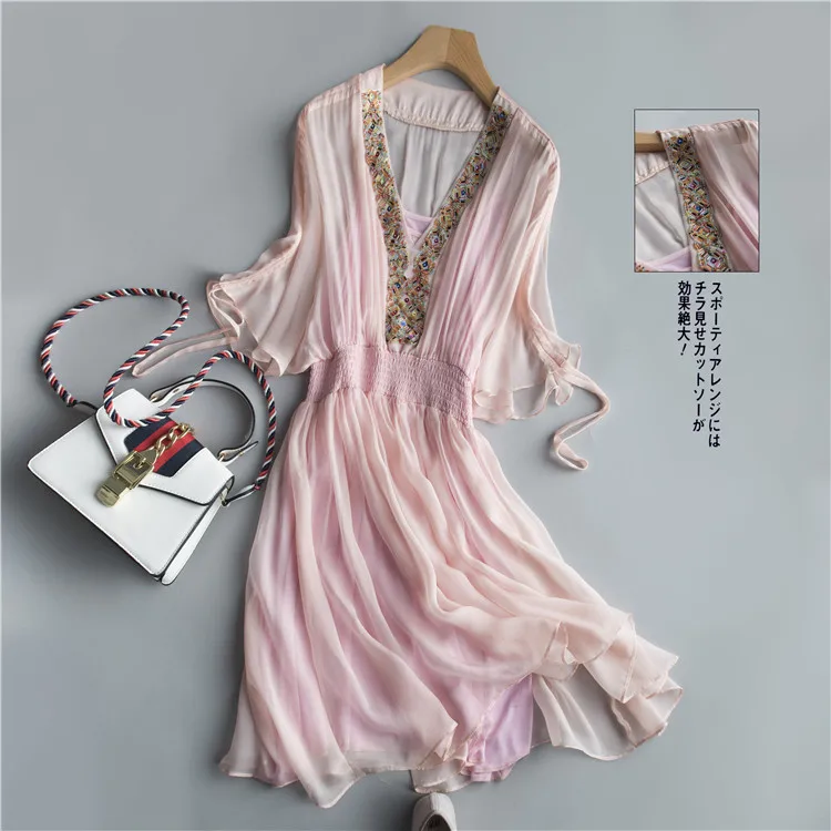 Summer Dress 100% Real Silk Ladies Boho Dress Women Clothes 2020 Vintage Elegant Sexy Vneck Dresses Vintage Long Vestido
Summer Dress 100% Real Silk Ladies Boho Dress Women Clothes 2020 Vintage Elegant Sexy Vneck Dresses Vintage Long Vestido