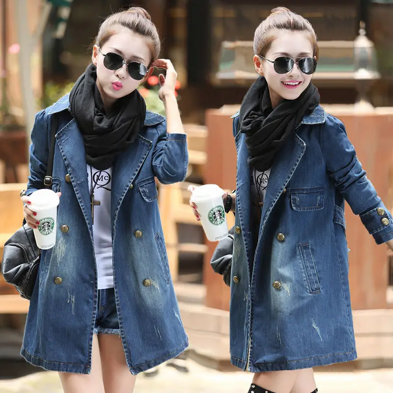 Women Denim Jacket Jeans Coat Spring Autumn Girl Mid-length Cowboy Female Tops Casual Windbreaker Women's Coat S-4XL
Women Denim Jacket Jeans Coat Spring Autumn Girl Mid-length Cowboy Female Tops Casual Windbreaker Women's Coat S-4XL