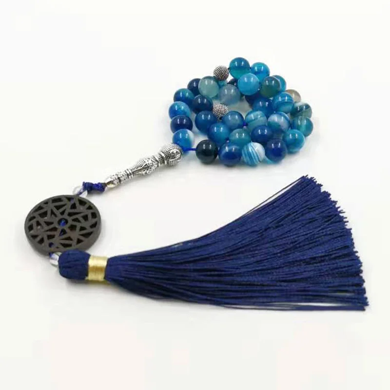 Natural Blue Agates Stone Tasbih Prayer Beads Misbaha 33 66 99Beads New styles Cotton Tassel Professional Muslim Man's Rosary
Natural Blue Agates Stone Tasbih Prayer Beads Misbaha 33 66 99Beads New styles Cotton Tassel Professional Muslim Man's Rosary