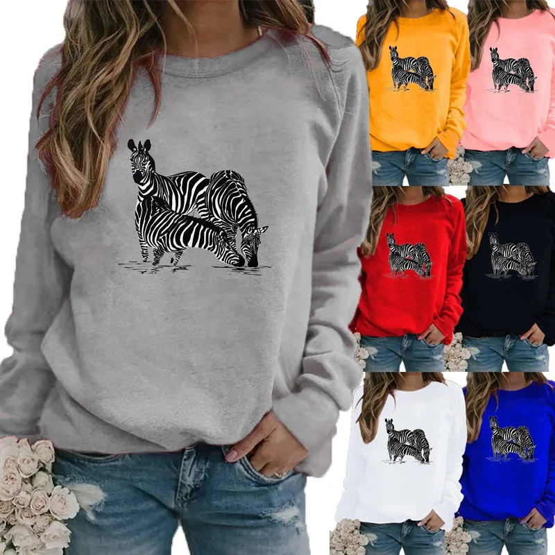 Autumn and Winter Fashion Women Printing Loose Shirt Casual Sweatshirt Long Sleeve Round Neck Pullover Plus Size Tops
Autumn and Winter Fashion Women Printing Loose Shirt Casual Sweatshirt Long Sleeve Round Neck Pullover Plus Size Tops