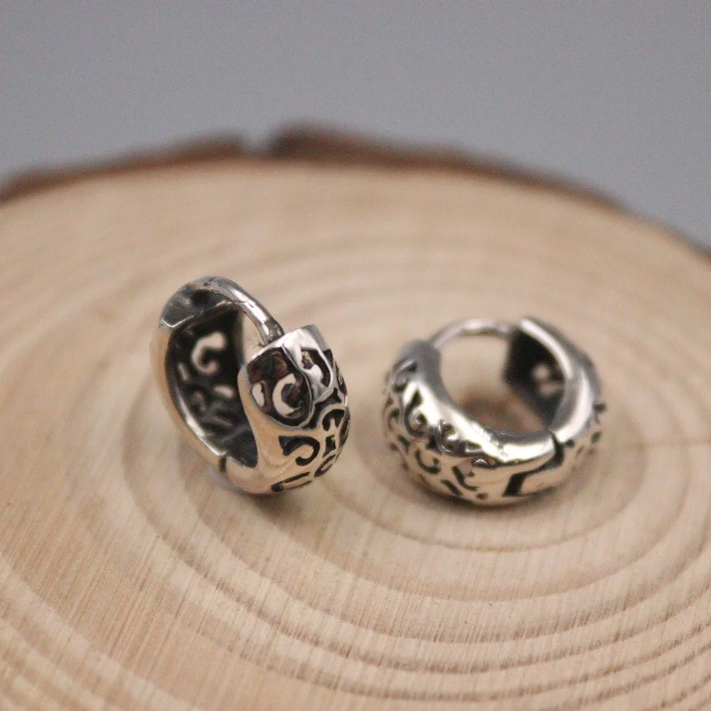 Genuine Real 925 Sterling Silver Hoop Earrings Floral Pattern 15mm Outside Diameter Stamp S925 For Woman
Genuine Real 925 Sterling Silver Hoop Earrings Floral Pattern 15mm Outside Diameter Stamp S925 For Woman