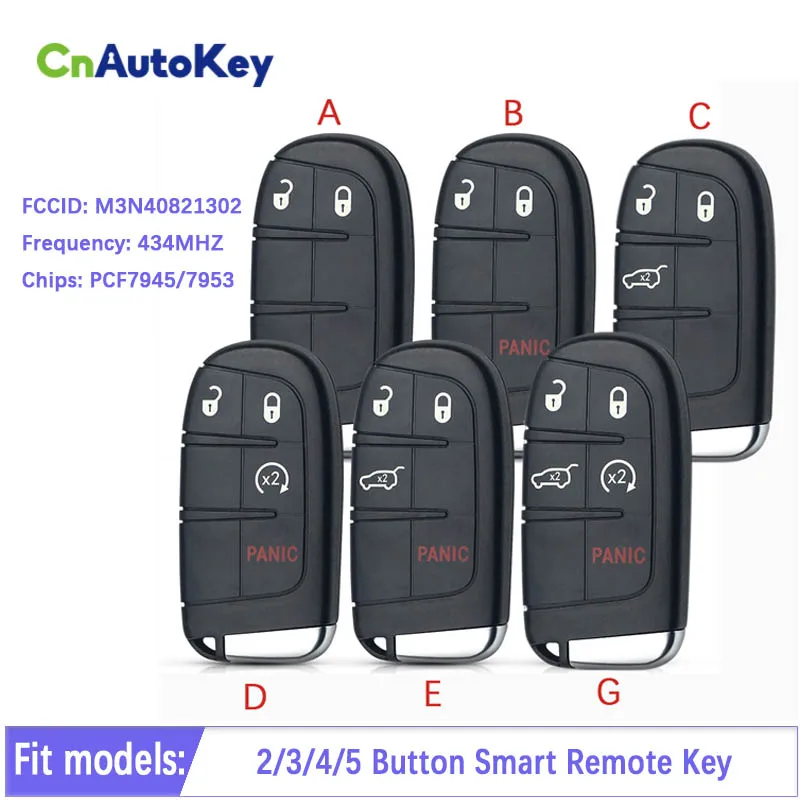 Умный пульт дистанционного управления CN086042 для Jeep Grand Cherokee 2013-2020, ключ FCC M3N40821302 ID46 PFC7945 7953, 433 МГц, кнопка 2/3/4/5
Умный пульт дистанционного управления CN086042 для Jeep Grand Cherokee 2013-2020, ключ FCC M3N40821302 ID46 PFC7945 7953, 433 МГц, кнопка 2/3/4/5