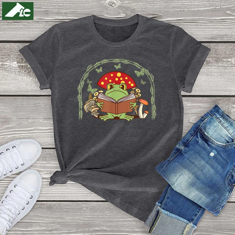 Cute Frog Reading Graphic T Shirt Women Clothing Cottagecore Vintage Women's T-Shirt Aesthetic Unisex Cotton Men Tee Tops Gifts
Cute Frog Reading Graphic T Shirt Women Clothing Cottagecore Vintage Women's T-Shirt Aesthetic Unisex Cotton Men Tee Tops Gifts