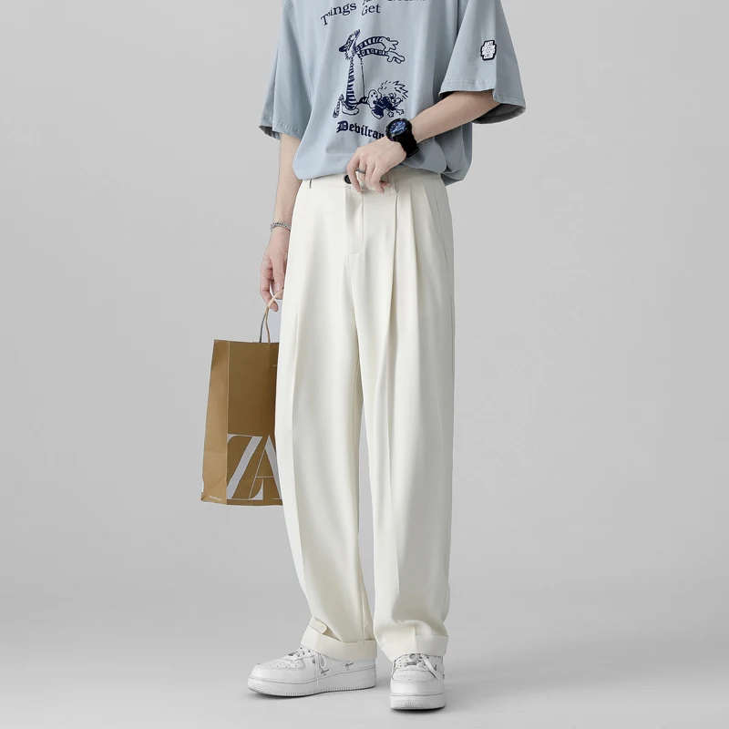 White Silk Pants For Mens Loose Smooth Suits Pants Korea Style Elegant Summer Trousers Social Office Pants Japanese Streetwear
White Silk Pants For Mens Loose Smooth Suits Pants Korea Style Elegant Summer Trousers Social Office Pants Japanese Streetwear