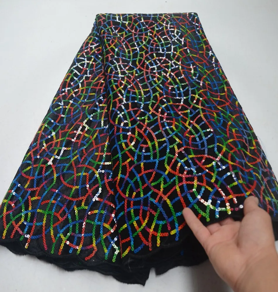 African Lace Fabric 2019 High Quality Lace Wine Velvet French Net Embroidered Nigerian Lace with multicolors Sequins
African Lace Fabric 2019 High Quality Lace Wine Velvet French Net Embroidered Nigerian Lace with multicolors Sequins