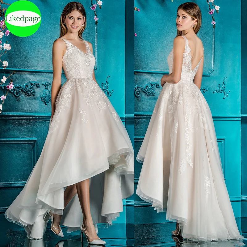 Sexy V Neck Wedding Dress 2021 Robe De Soirée De Mariage Vestido Festa Casam Short Front Long Back Boda Bride Party Gown Boho
Sexy V Neck Wedding Dress 2021 Robe De Soirée De Mariage Vestido Festa Casam Short Front Long Back Boda Bride Party Gown Boho