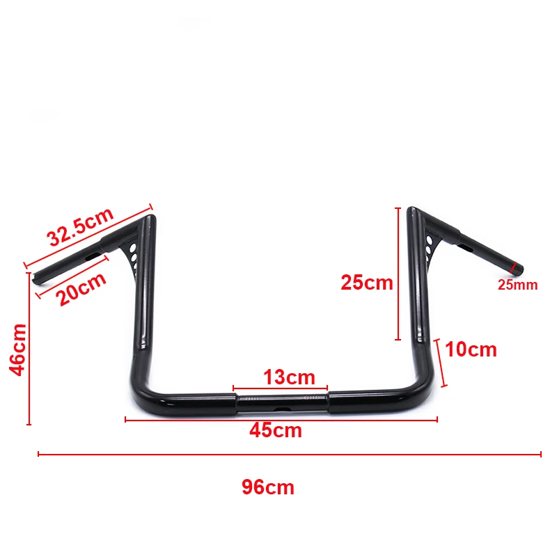 16" Rise 1-1/4" Wide Drag Bars Black Motorcycle Handlebar APE Hanger Fat Bar For Harley Sportster Touring Dyna FLHT FLHT
16" Rise 1-1/4" Wide Drag Bars Black Motorcycle Handlebar APE Hanger Fat Bar For Harley Sportster Touring Dyna FLHT FLHT
