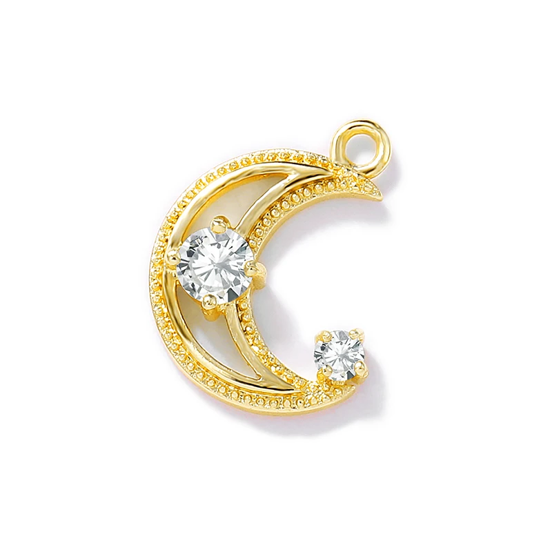 Factory wholesale Gold Color Brass and Zircon Moon Charms Pendants Necklace and Bracelet Earring Diy Jewelry Accessories
Factory wholesale Gold Color Brass and Zircon Moon Charms Pendants Necklace and Bracelet Earring Diy Jewelry Accessories